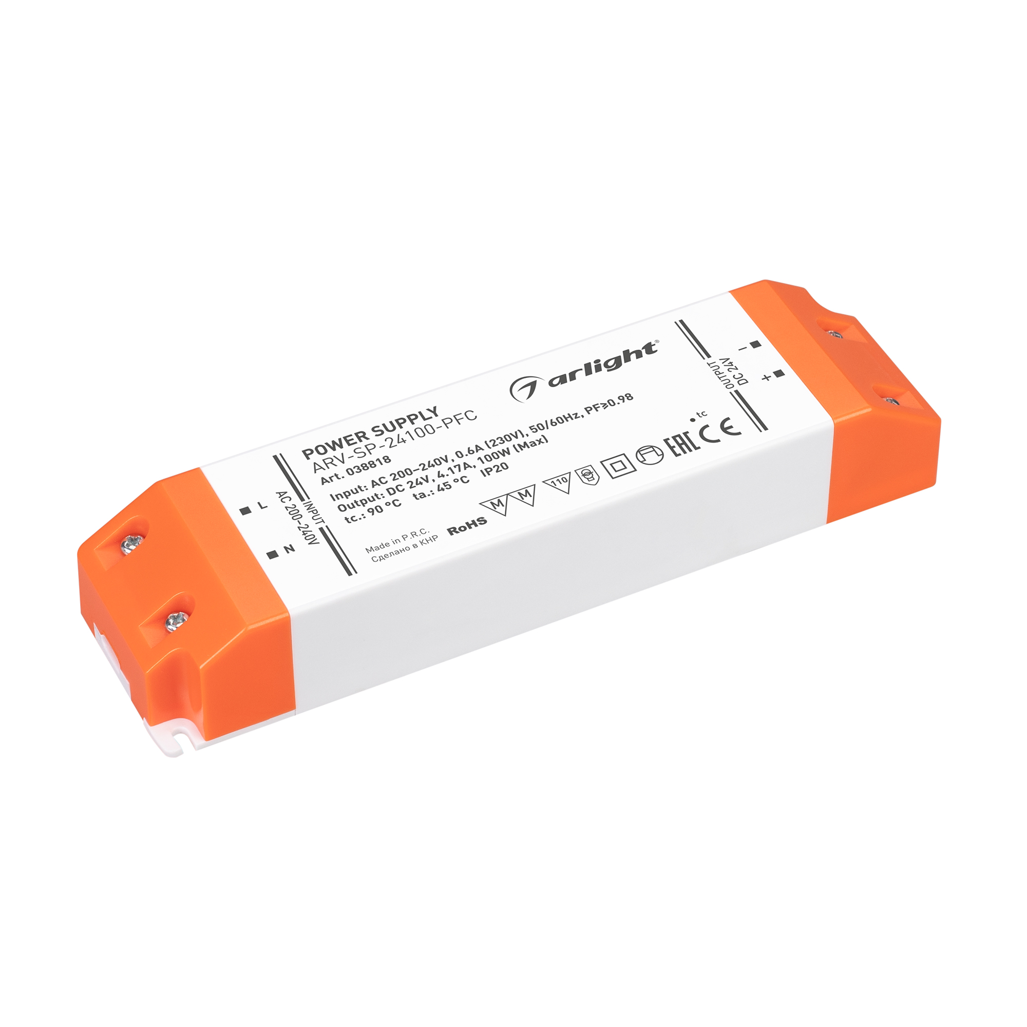 Arlight Блок питания ARV-SP-24100-PFC (24V, 4.17A, 100W) (IP20 Пластик, 5 лет) фото