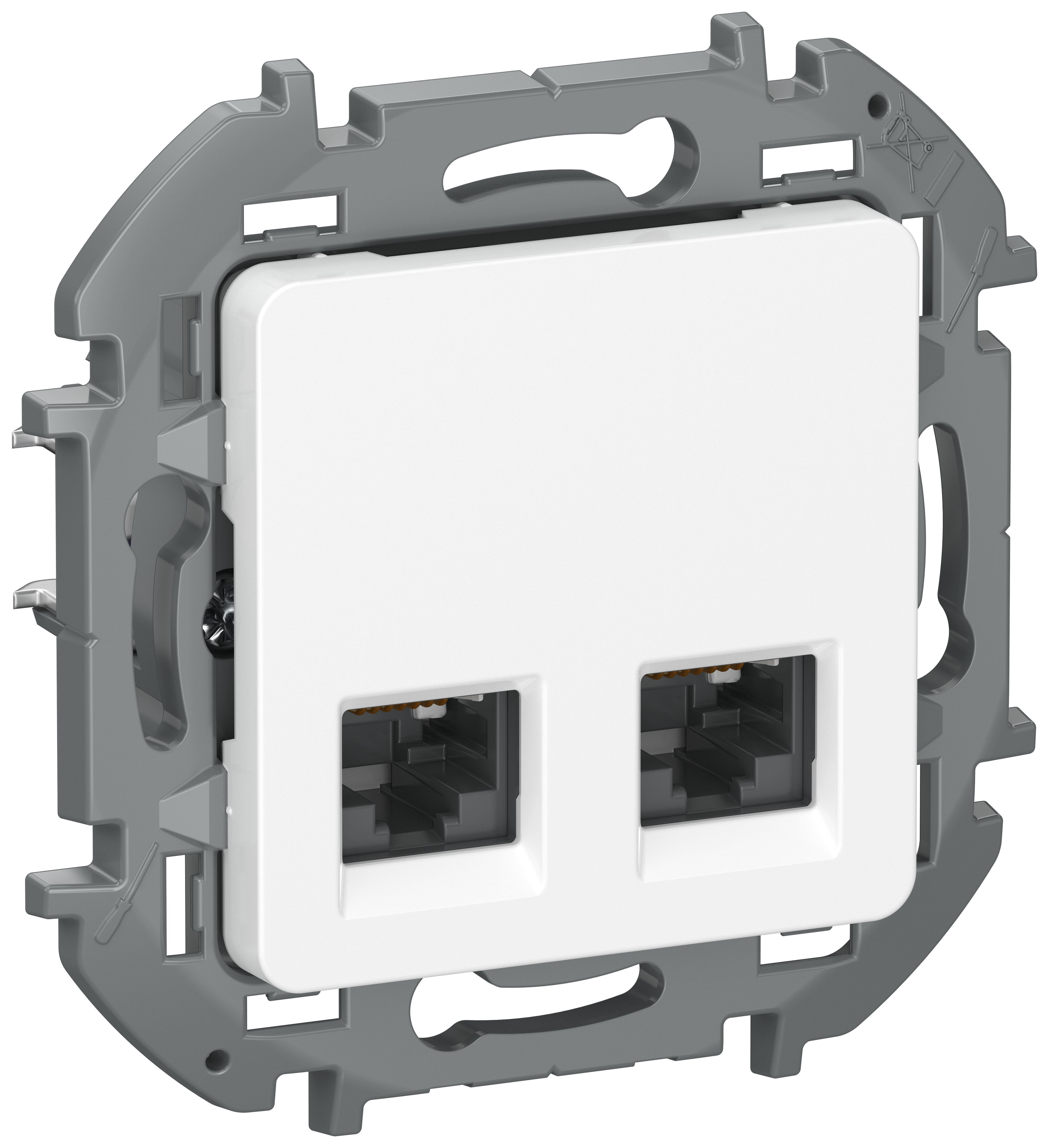 IEK INSPIRIA Белый Двойная розетка RJ 45 - категория 6 - UTP. фото
