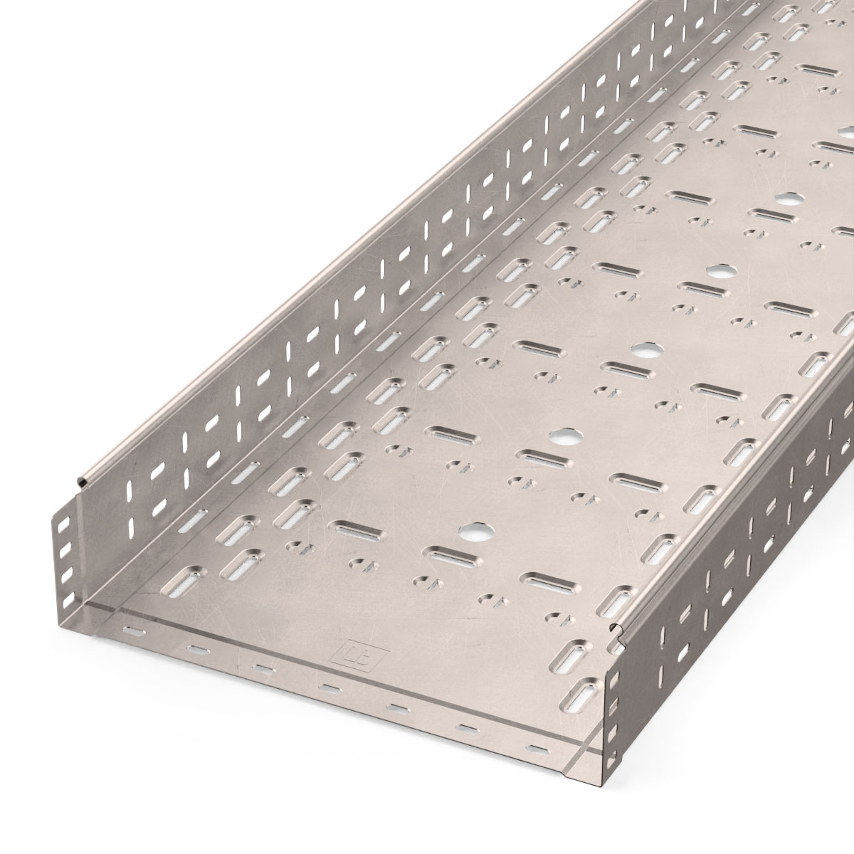 Промрукав Лоток перфорированный Стандарт INOX (AISI 409) 400х100х3000 (1,0 мм) (6 м/уп) фото