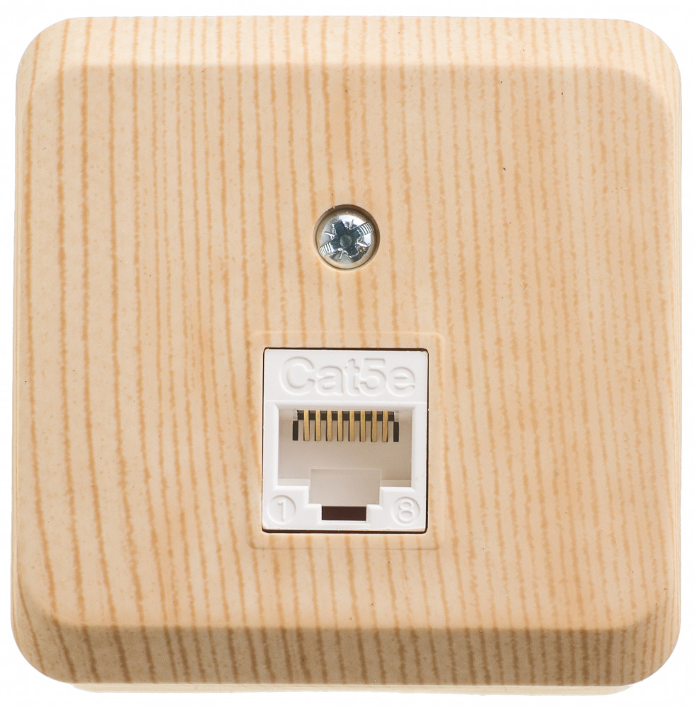 Systeme Electric Этюд наруж Сосна Розетка компьютерная RJ45 кат.5E фото