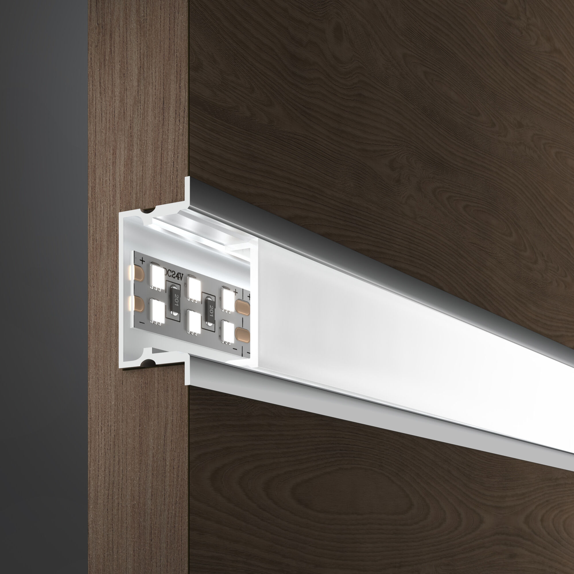 Elektrostandard LL-2-ALP019 Встраиваемый алюминиевый профиль для LED ленты (под ленту до 18,5mm) фото