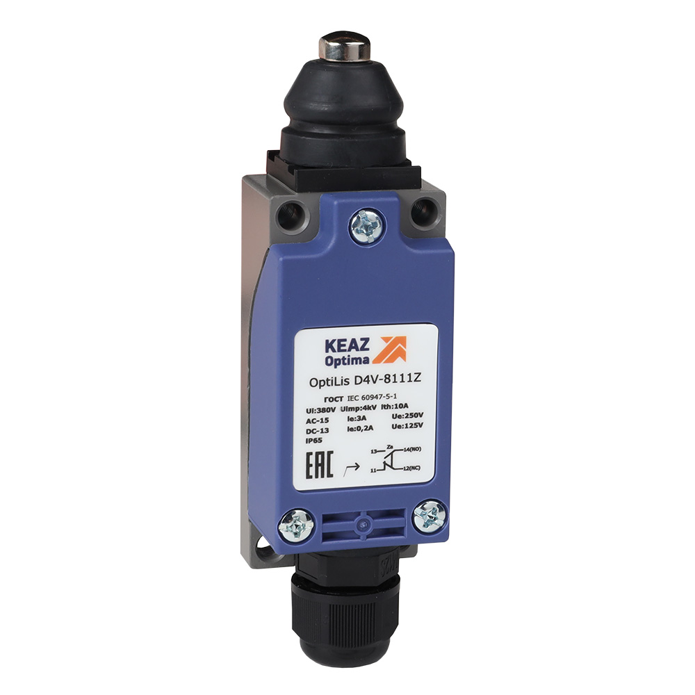КЭАЗ Выключатель концевой OptiLiS D4V-8111Z толкатель металлический XCKP2110P16. фото