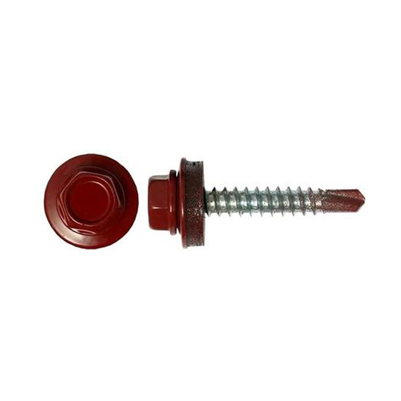 Tech-Krep Саморез КР св. 4,8х28 RAL-3011 (тёмно-красный) (300 шт) - ведро фото