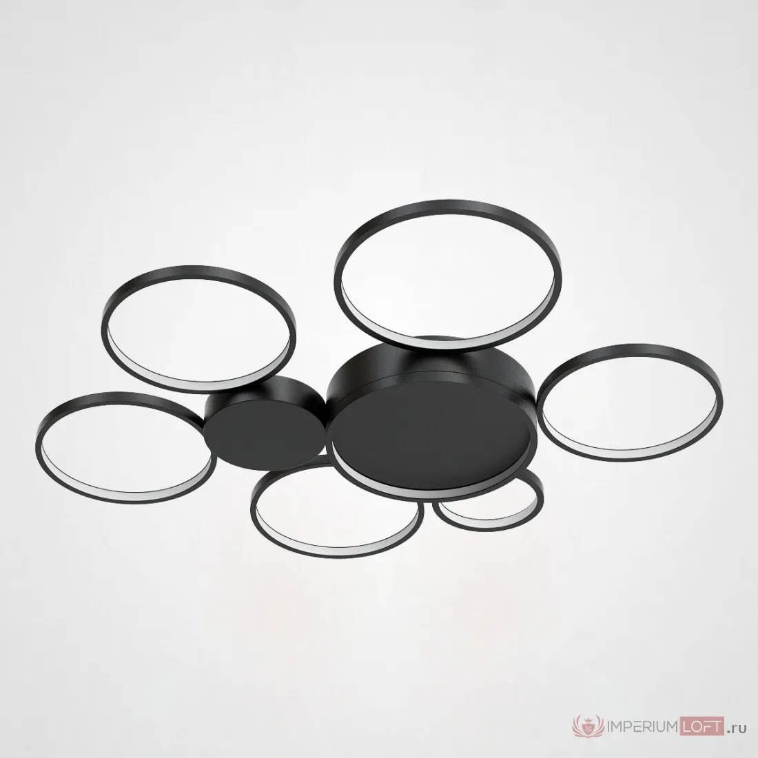 ImperiumLoft Потолочная люстра в виде колец TWINE 7 rings Black фото