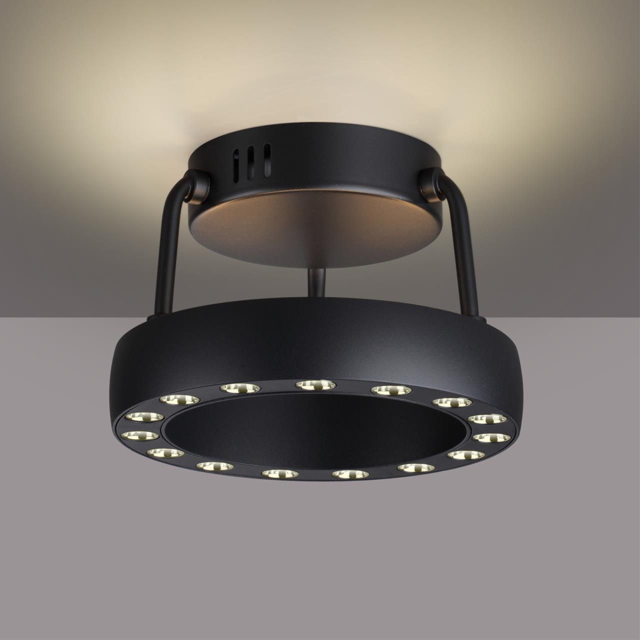 Novotech 359398 OVER NT24 000 черный Светильник накладной светодиодный IP20 LED 12W вниз/5W вверх 220V 1360Лм 3000K TURN фото