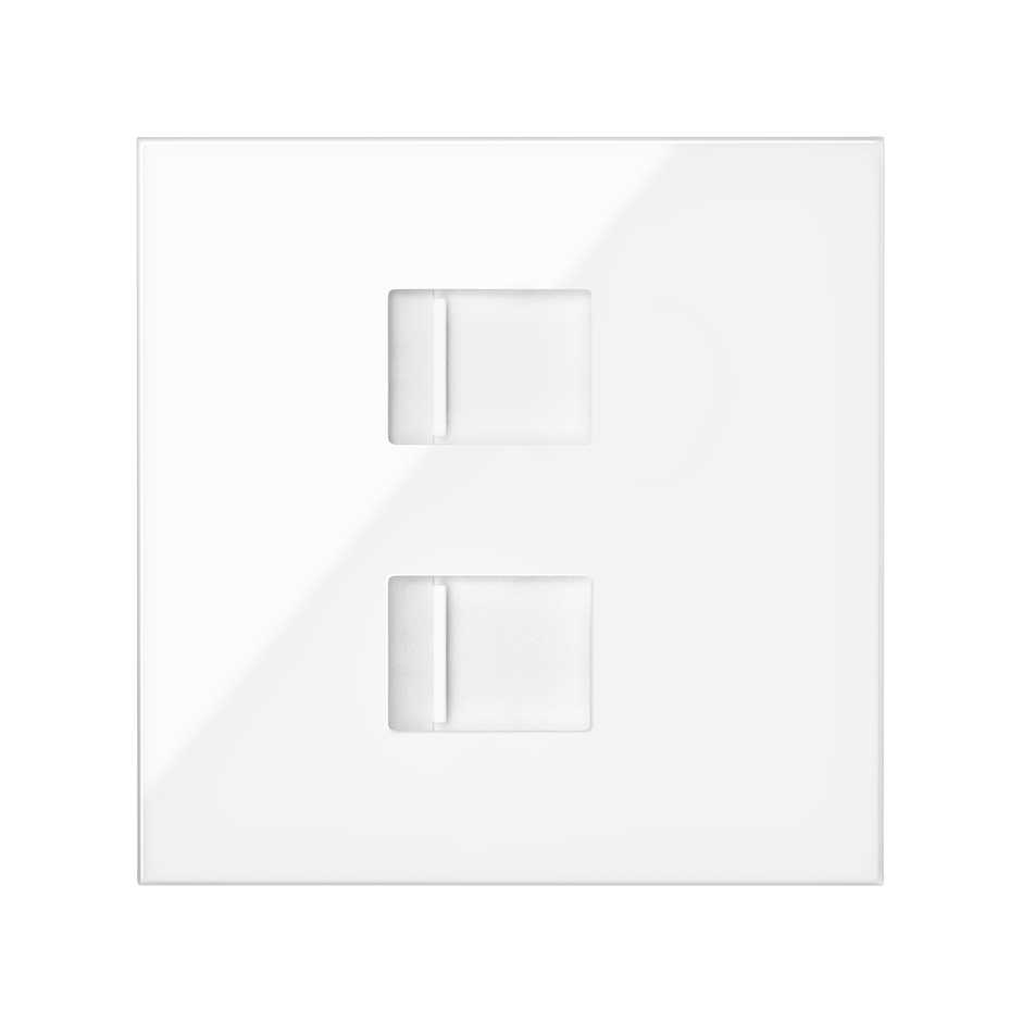 Simon 100 Белый глянец Накладка розетки 2xRJ45 фото