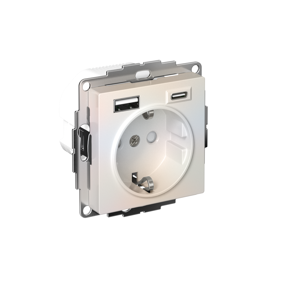 Systeme Electric AtlasDesign Жемчуг Розетка 16А с USB A+C (5В/2,4А/3 А, 2х5В/1,5А), мех фото