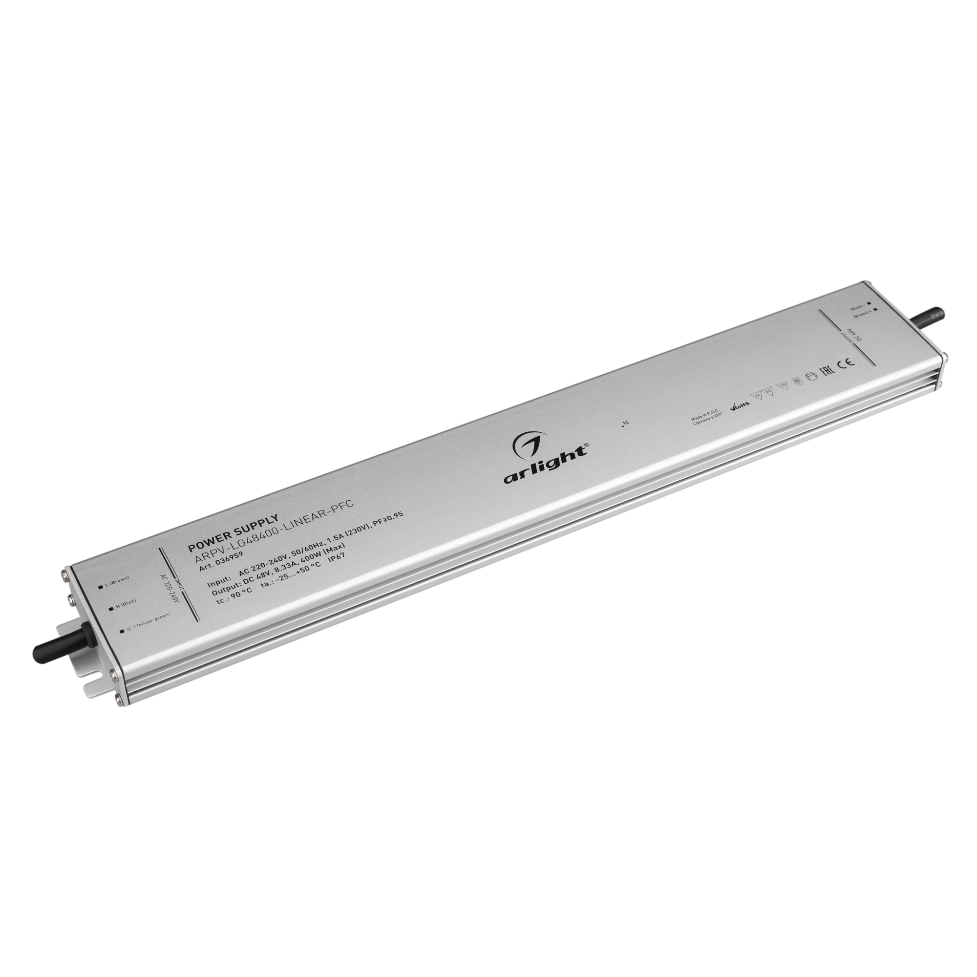 Arlight Блок питания ARPV-LG48400-LINEAR-PFC (48V, 8.33A, 400W) (IP67 Металл, 5 лет) фото