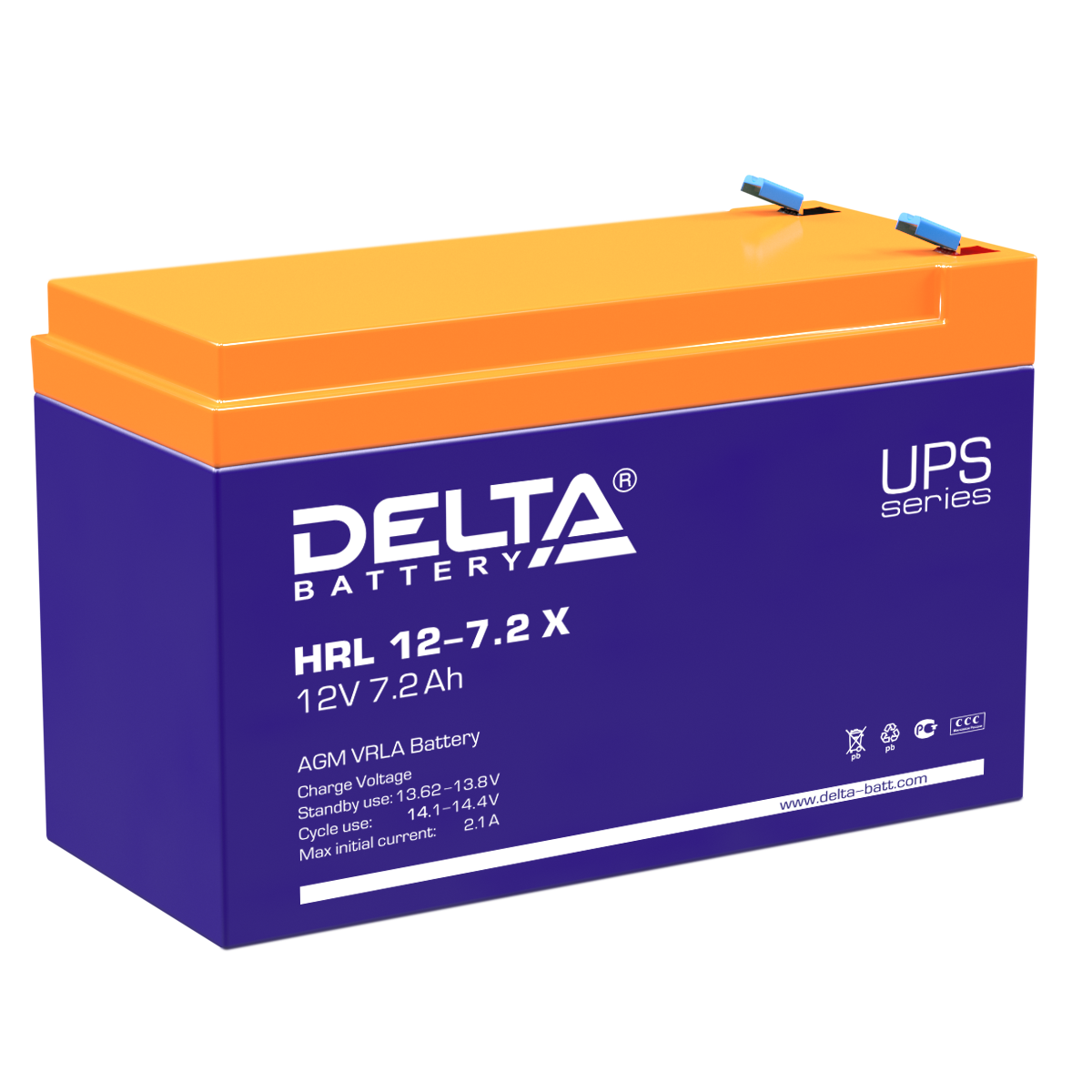 Delta Аккумуляторная батарея HRL 12-7.2 X (12V/7.2Ah) фото