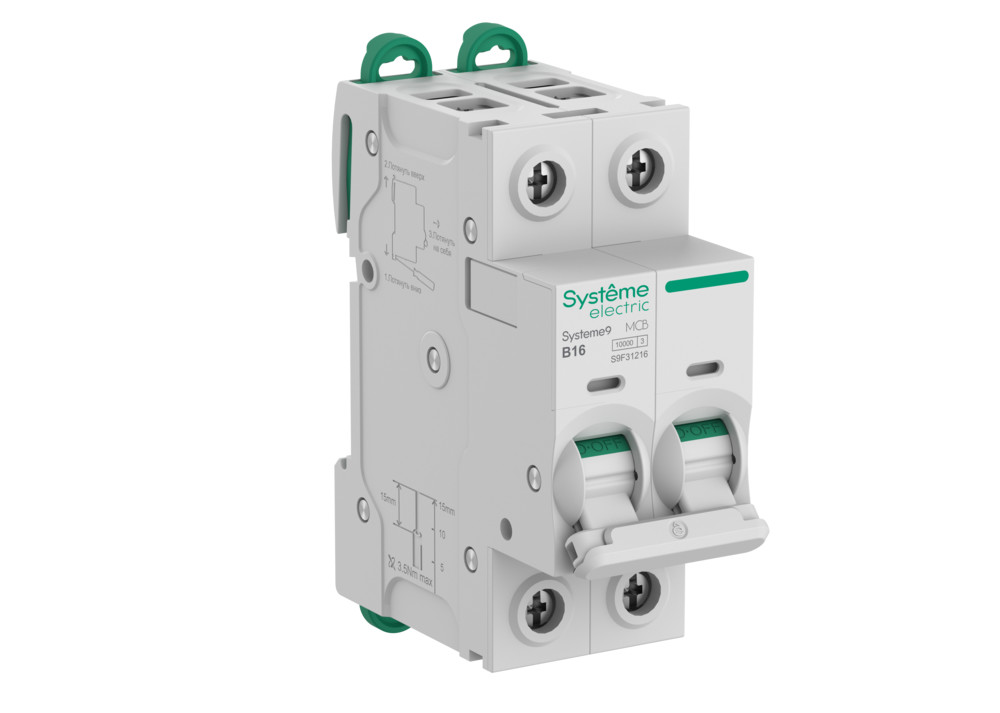 Systeme Electric Systeme9 Автоматический выключатель (АВ) B 16A 2P 10kA 400В фото