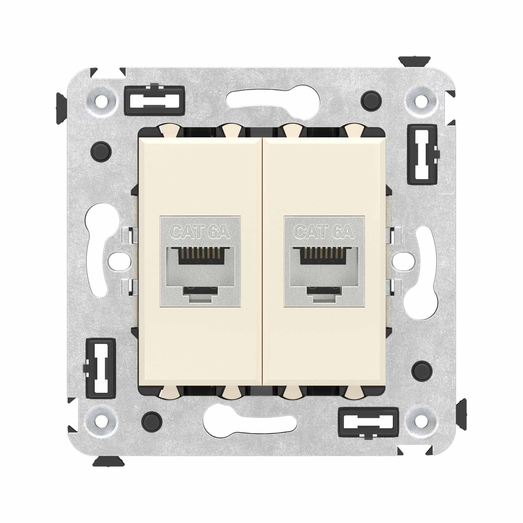 DKC Avanti Компьютерная розетка RJ-45 без шторки в стену, кат.6А двойная экранированная, 