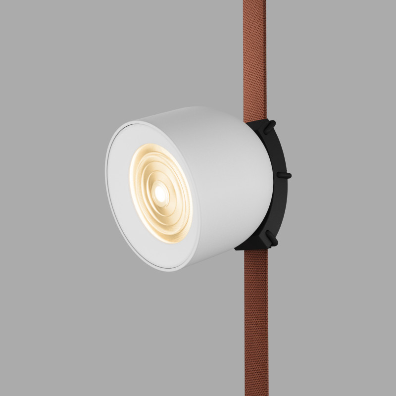 Denkirs DK5541-WH+BK Поворотный трековый светильник Belty Spot со светодиодом d100mm H107mm 48V 12W 38° 3000K IP20 белый с черным алюминий фото