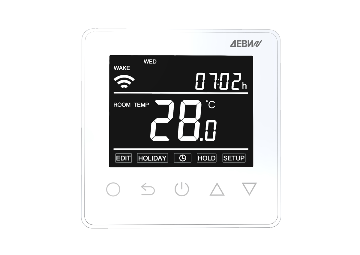 Терморегулятор ДЕВИ Prime c Wi-Fi, с комбинацией датчиков, белый, 16А фото