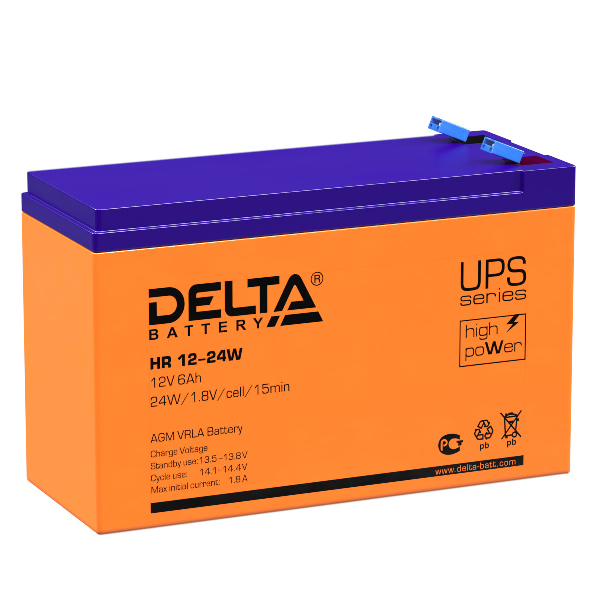Delta Аккумуляторная батарея HR 12-24W (12V/6Ah) фото
