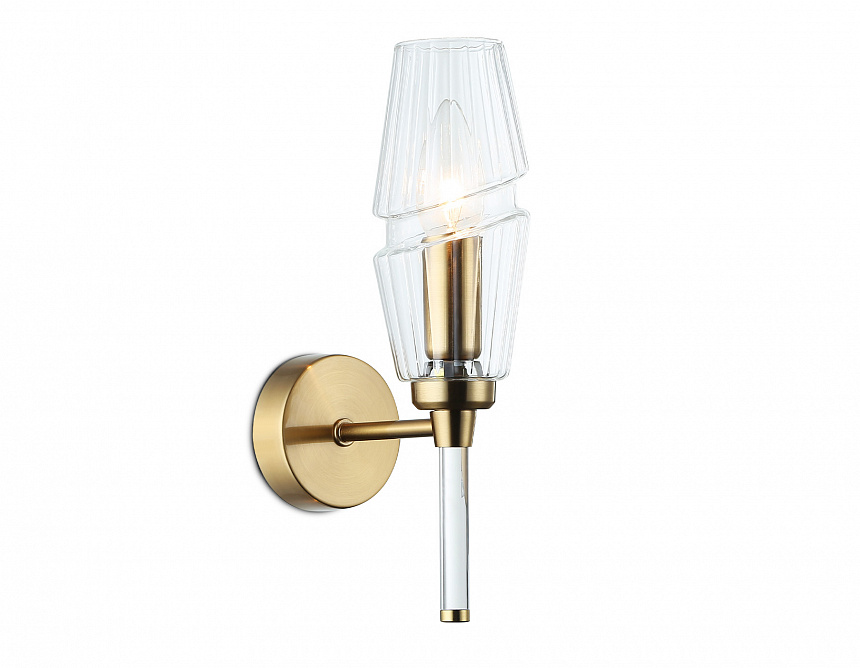 Ambrella Светильник настенный LH55204 BS/CL латунь/прозрачный E14 max 40W 150*80*280 фото