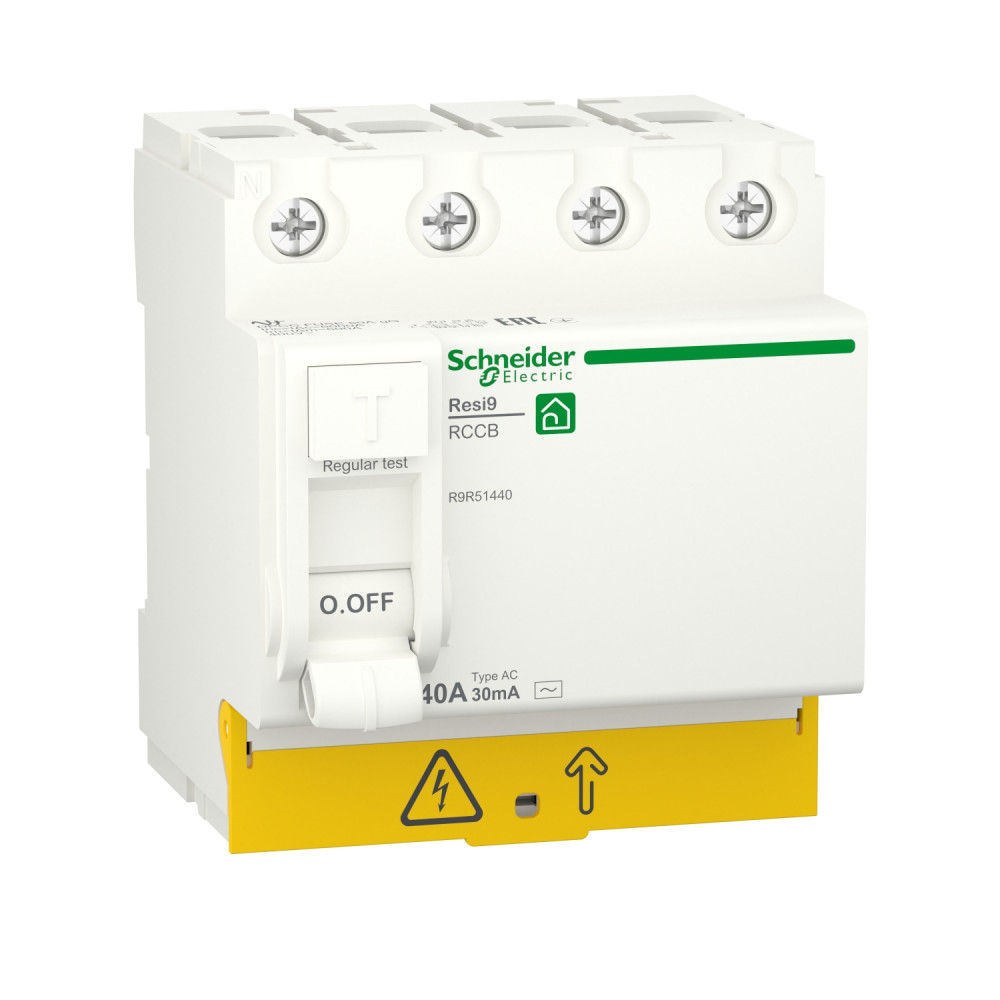Schneider Electric RESI9 Выключатель дифференциального тока (УЗО) 40А 4P 30мА тип AC фото