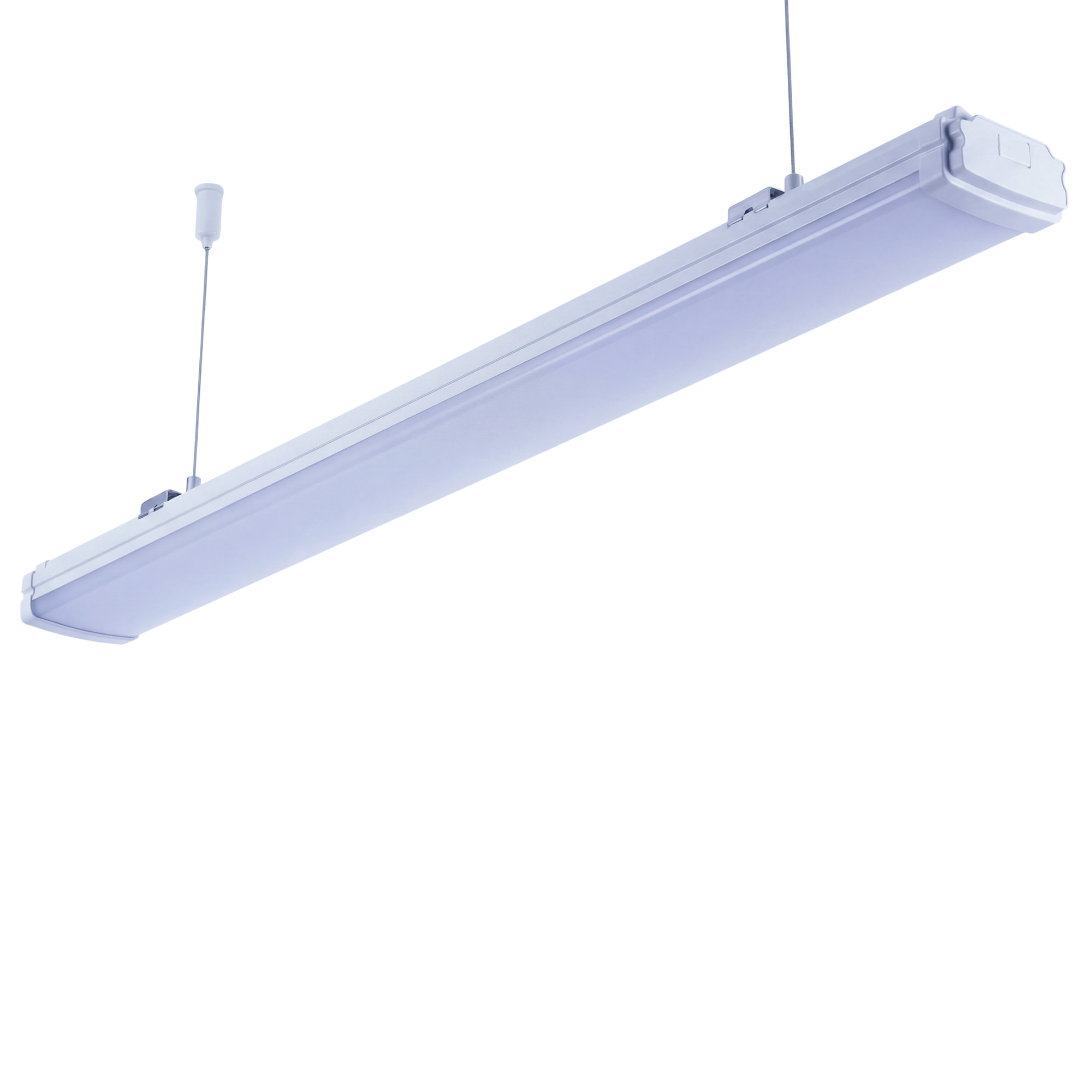 Uniel ULO-K21A 40W/4000K/L125/K IP65 WHITE Светильник линейный светодиодный подвесной. Белый свет (4000K). 4400Лм. 1250х84х44мм. Корпус белый. фото