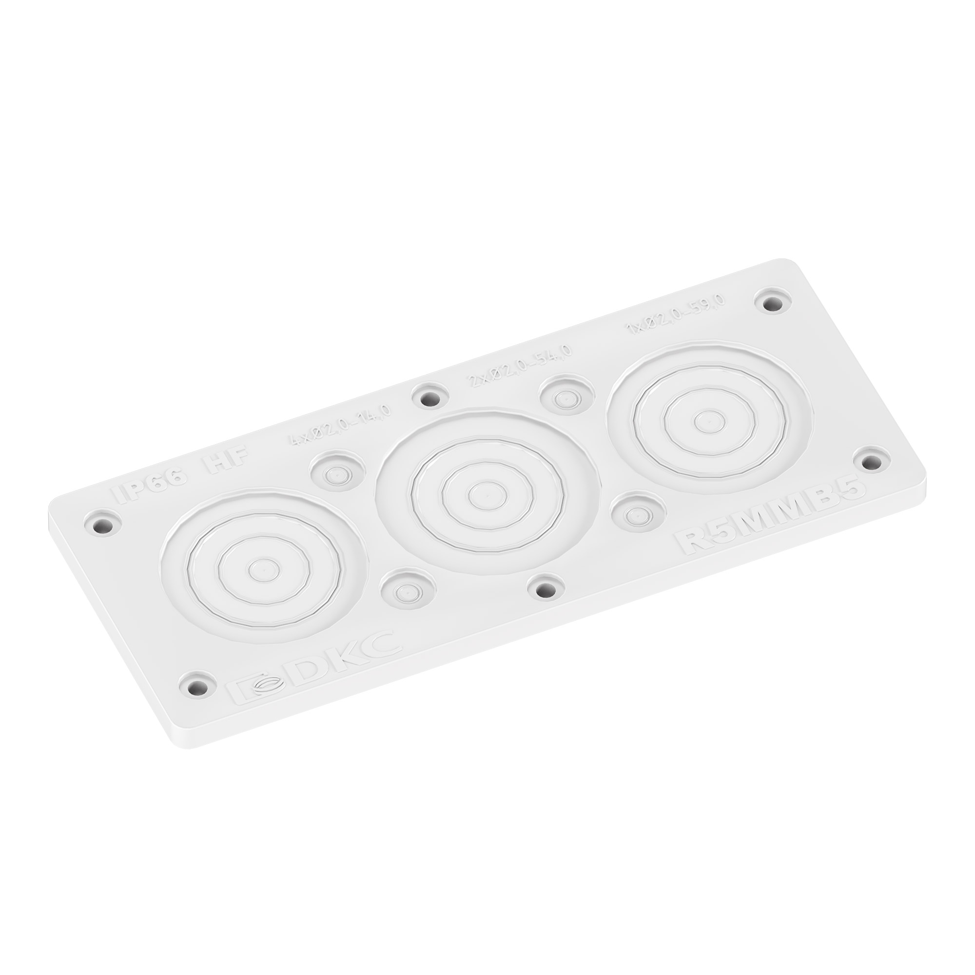 Мембранный кабельный ввод, EPDM, IP66, t эксп. -70..+90, ШхВ 216х89 мм, 4xø2,0-14,0 мм, 2xø2,0-54,0 мм, 1xø2,0-59,0 мм фото