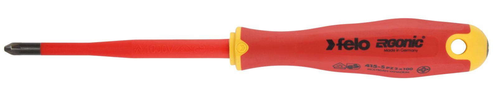 Felo Отвертка диэлектрическая PZ 2х100 E-Slim Ergonic 41529390 фото