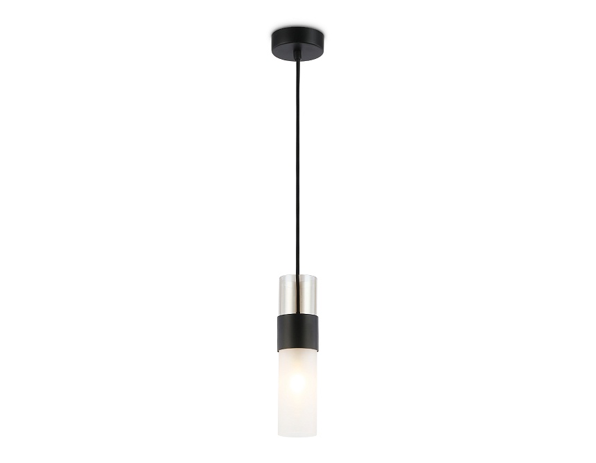 Ambrella Светильник подвесной LH55101 BK/FR/TI черный/белый матовый/янтарь E14 max 40W D55*1500 фото