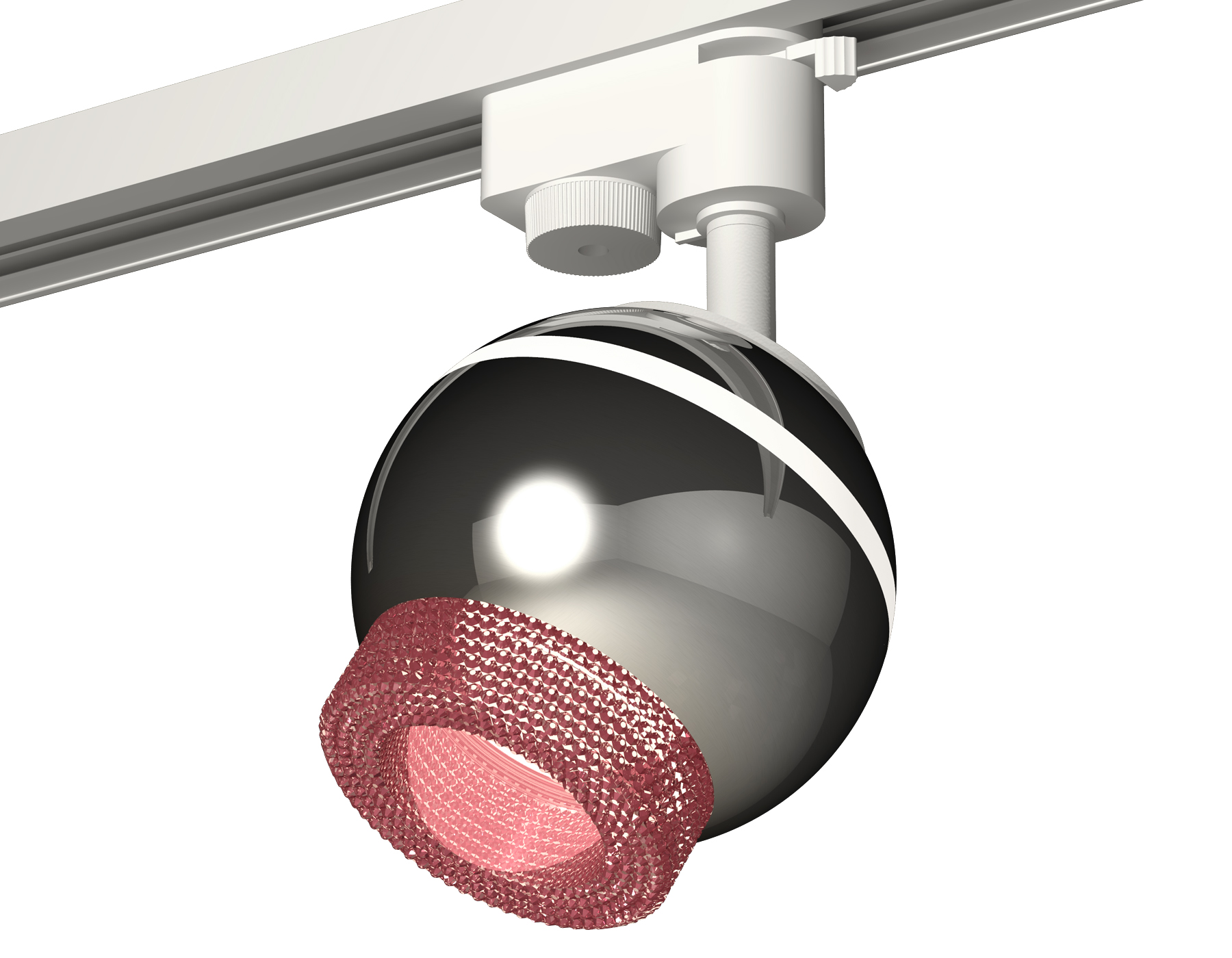 Ambrella Комплект трекового светильника XT1104003 PSL/PI серебро полированное/розовый GU5.3 LED 3W 4200K (A2520, C1104, N7193) фото
