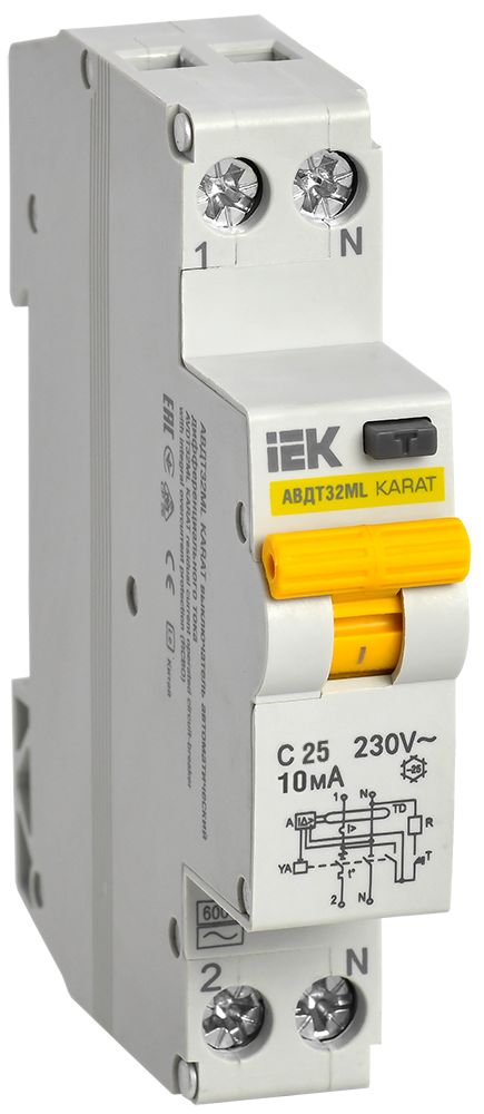 IEK KARAT Дифференциальный автоматический выключатель АВДТ32МL С25 10мА KARAT фото