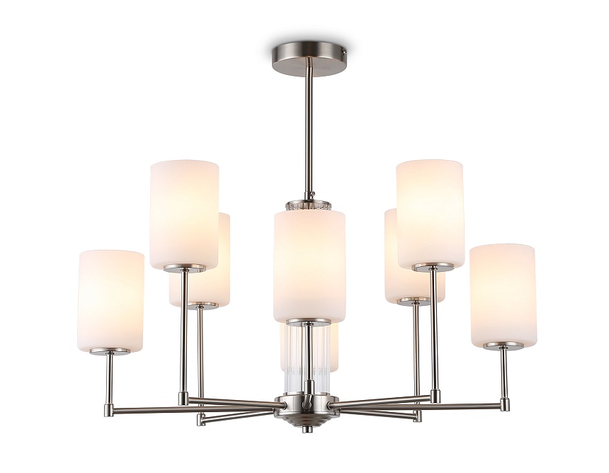 Ambrella Светильник подвесной LH56213/8 SN/FR никель/белый матовый E27/8 max 60W D700*600 фото
