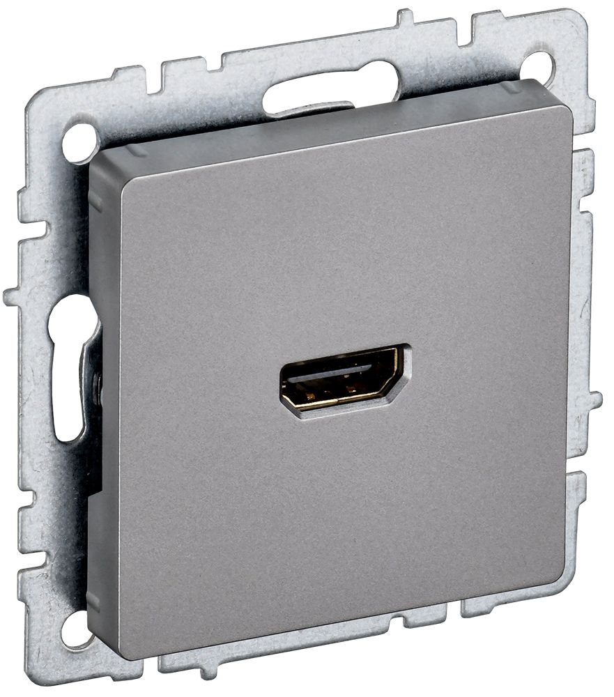 IEK BRITE BASE Сталь Розетка HDMI РHDMI-0-БрС фото