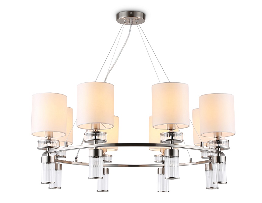 Ambrella Светильник подвесной LH71293/8 SN/WH никель/белый E14/8 max 40W D830*780 фото