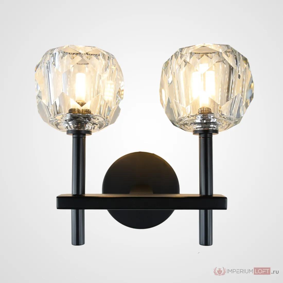 ImperiumLoft Бра Boule de Cristal Double Sconce Brass Черный фото