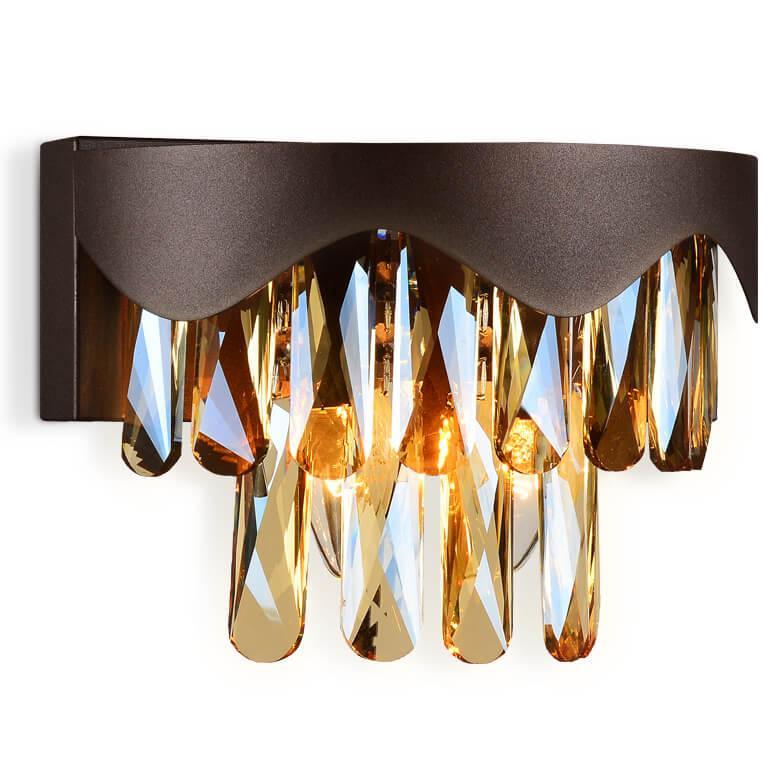 Ambrella Настенный светильник с хрусталем TR5091 CF/TI кофе/янтарь E14/2 max 40W 260*180*150 фото