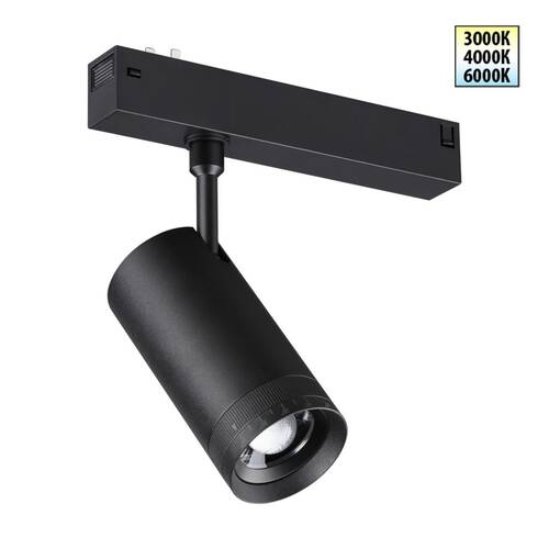Novotech 359961 PORT NT25 224 черный Трековый светильник с переключ. цв. темпер. IP20 LED 15W 3000К\4000К\6000К 90-240V VECTOR фото