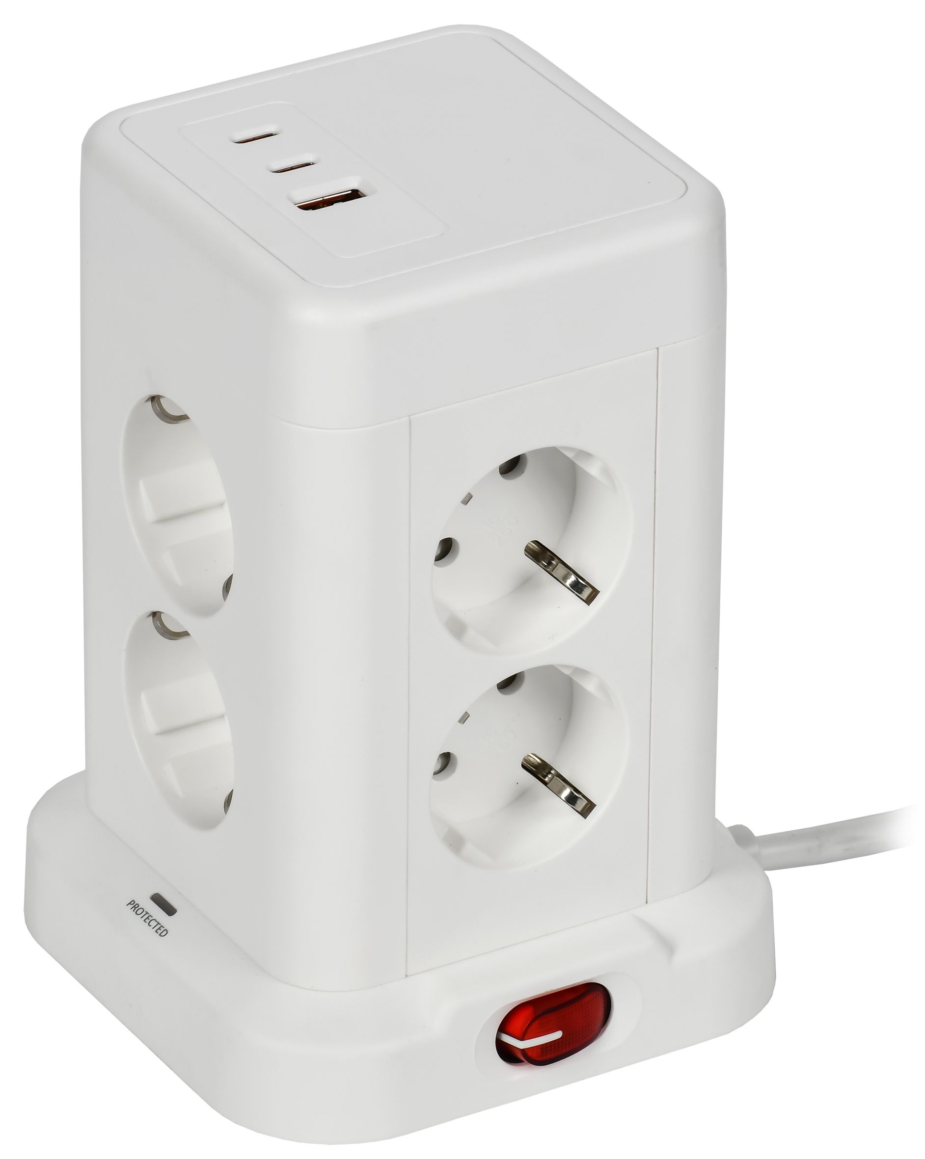IEK DOMINIC Удлинитель У08K 1,5м 3х1мм2 USB A+C 20Вт бел. фото