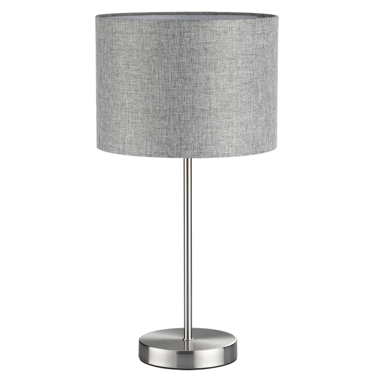 Lumion 8251/1T MODERNI LN25 000  никель/серый, металл/текстиль Настольная лампа Е27 60W 220V NIKKI фото