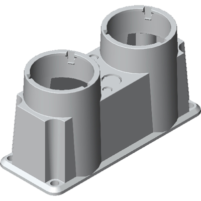 ABB Фланец OEZXC12L нижний (фланец II/C) для рубильников в пласт. боксе, под кабель 2xd20,5 + 2xd10 фото