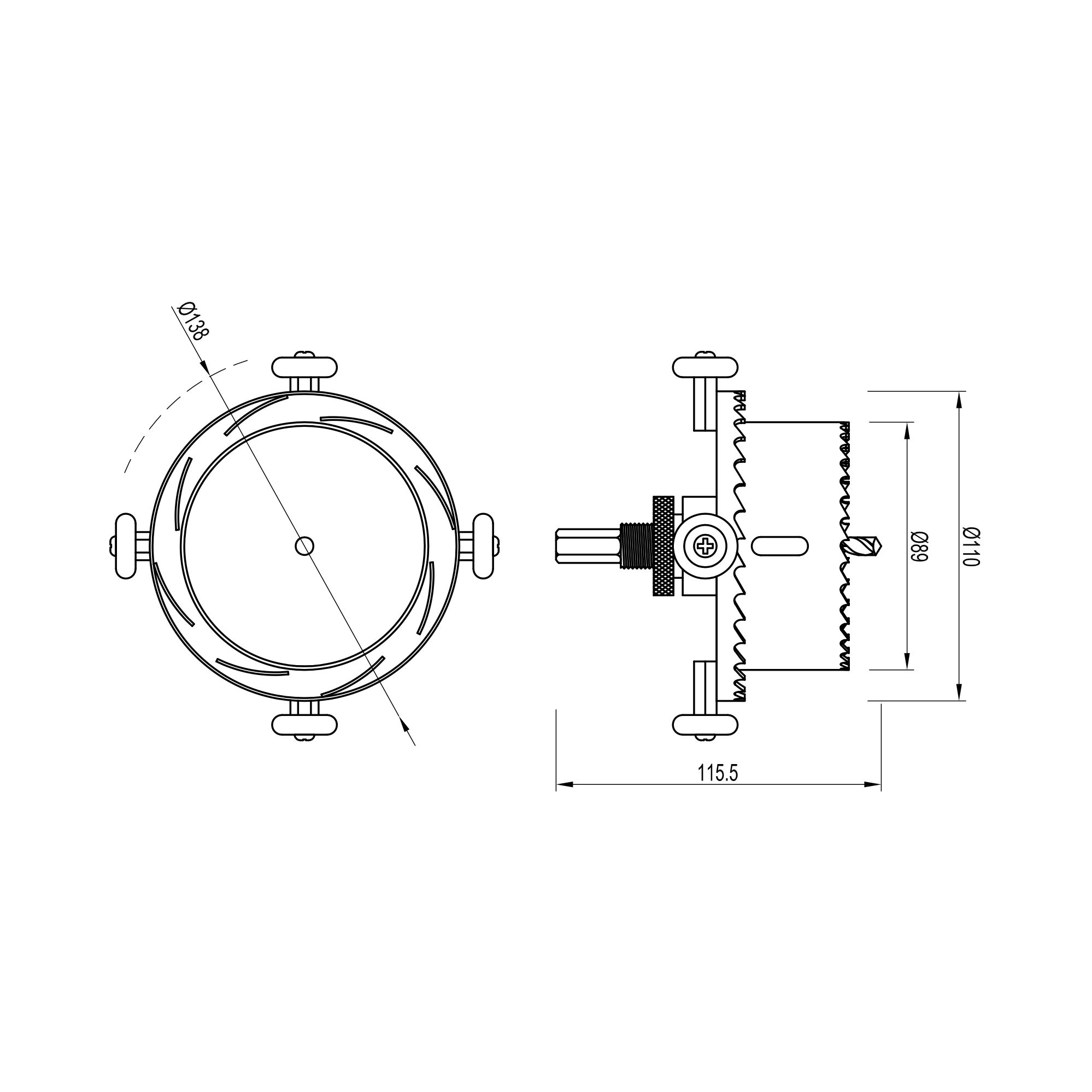 Arlight Двухуровневая коронка ATK-DRILL-R89-R110 (IP20 Металл, 3 года) фото