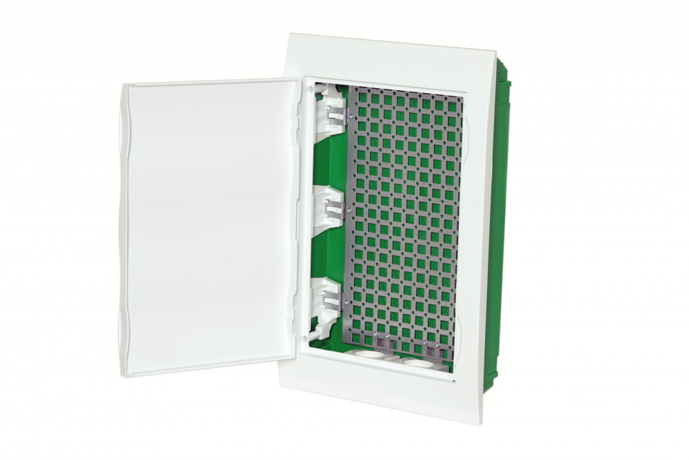 Systeme Electric City9 Box IT корпус встраиваемый с белой дв. 3ряд/36мод 2 розетки фото
