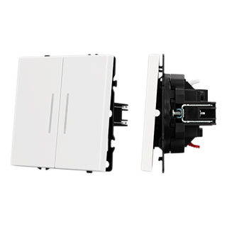 Arlight NOBE Выключатель звонковый 2 кл подсветка софт-тач белый кварц SWT-MKR2-SFPL-L-WH (250V, 10A) (-) фото