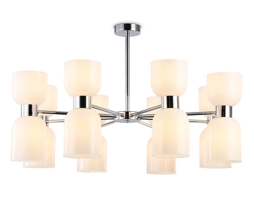 Ambrella Светильник на штанге LH56085/16 СH/FR хром/белый матовый E14*16 max 40W D860*510 фото