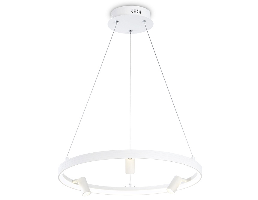 Ambrella Светильник светодиодный подвесной с пультом FL5281/1+3 WH белый 50W 3000K/4200K/6400K+4200K D500*1200 (ПДУ ИК) фото