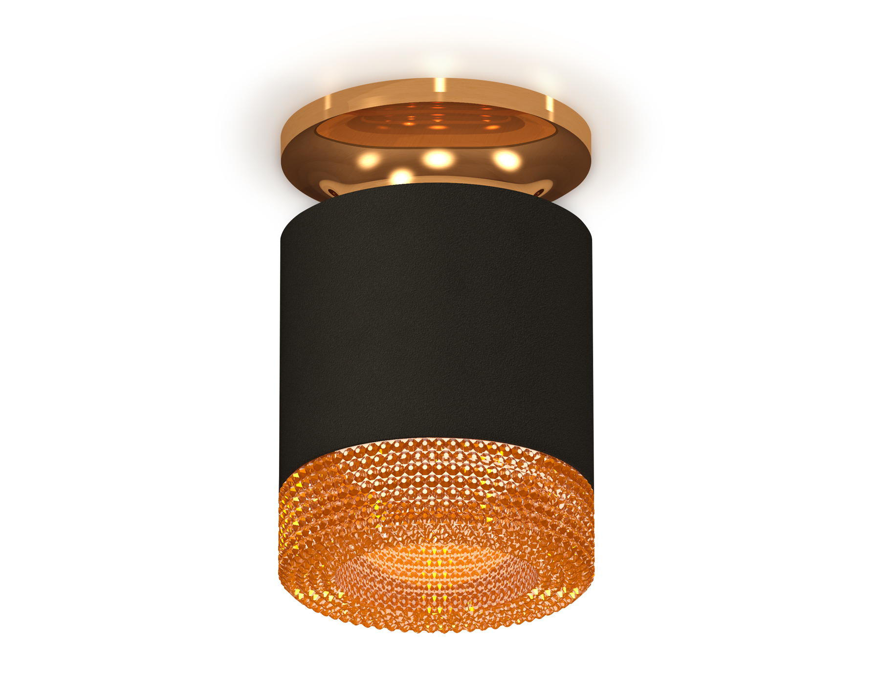 Ambrella Комплект накладного светильника с композитным хрусталем XS7402103 SBK/PYG/CF черный песок/золото желтое полированное/кофе MR16 GU5.3 (N7929, фото