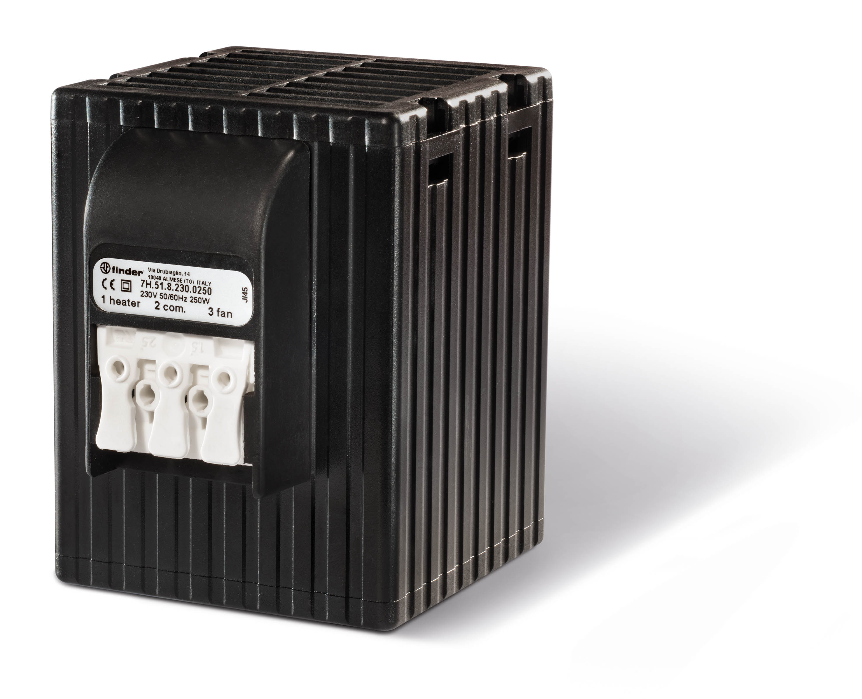 Finder Щитовые электронагреватели; электропитание 110…250В AC/DC; тепловая мощность 400Вт; установка на рейку 35мм; степень защиты IP20 фото