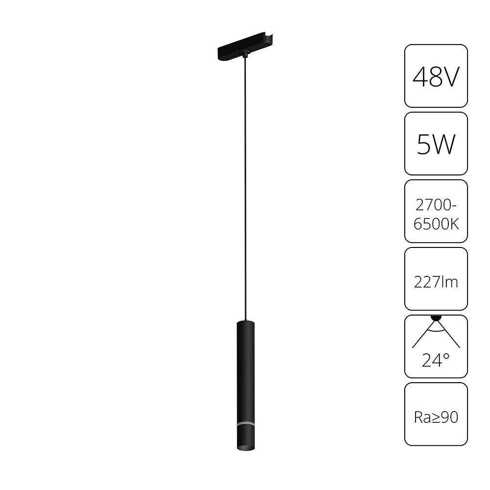 Arte Lamp A2959PL-1BK СВЕТИЛЬНИК ПОДВЕСНОЙ RAPID 48В 5Вт макс 227лм 2700-6500К 95+ 24° smart фото