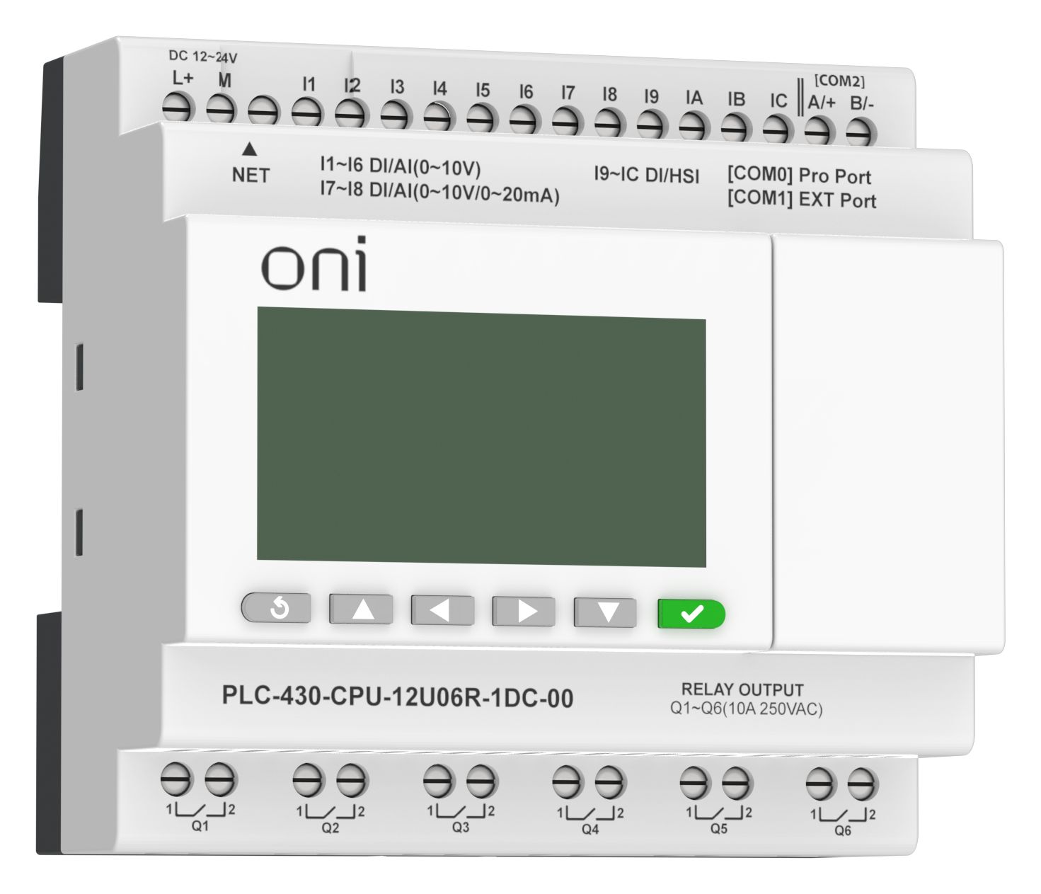 IEK ONI ПЛК 430 Модуль ЦПУ 4 DI 8 UI 6 RO 24В DC EP с экраном. фото
