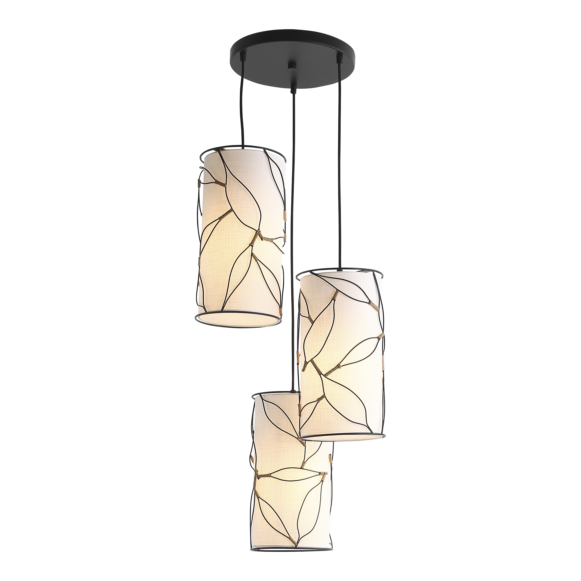 ST LUCE SL6228.403.03 Светильник подвесной Черный/Бежевый E27 3*60W фото