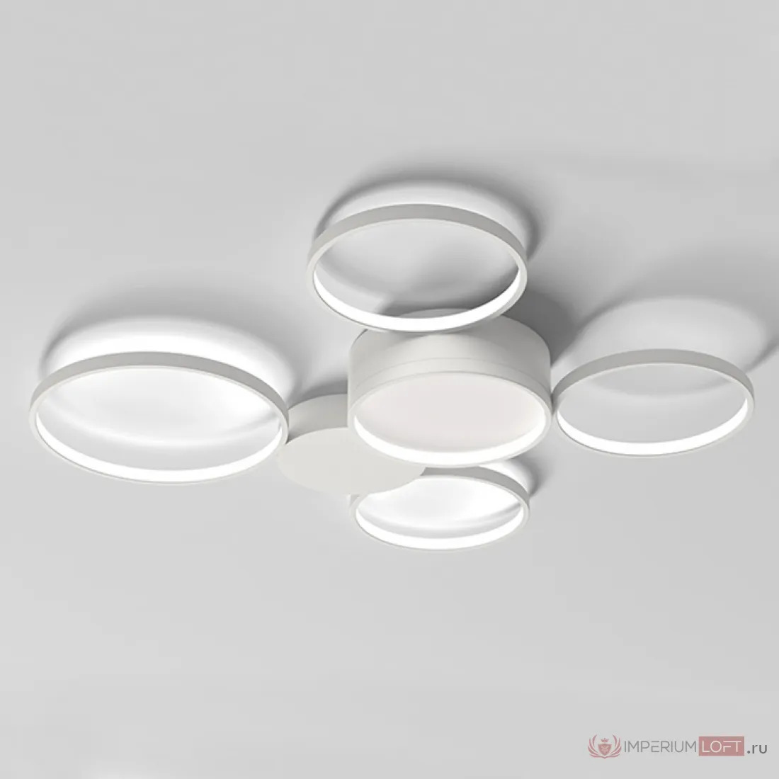 ImperiumLoft Потолочная люстра в виде колец TWINE 5 rings White фото