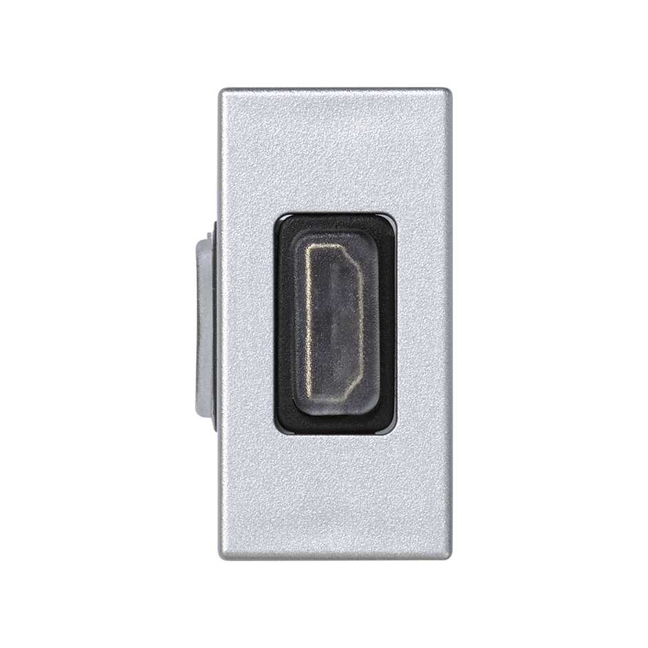 Simon Connect Алюминий Разъём HDMI, 22,5х45мм, (мама-мама) фото