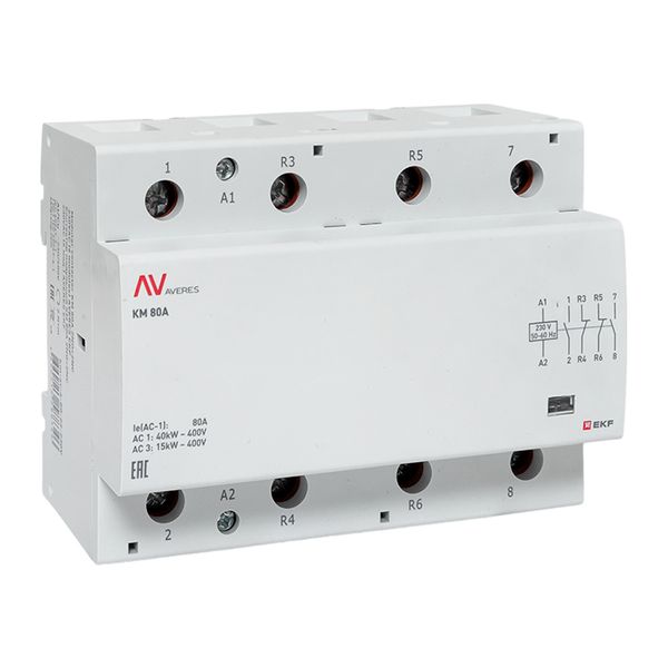 EKF Контактор модульный КМ 80А 2NO+2NC 230В АС (6 мод.) AVERES фото