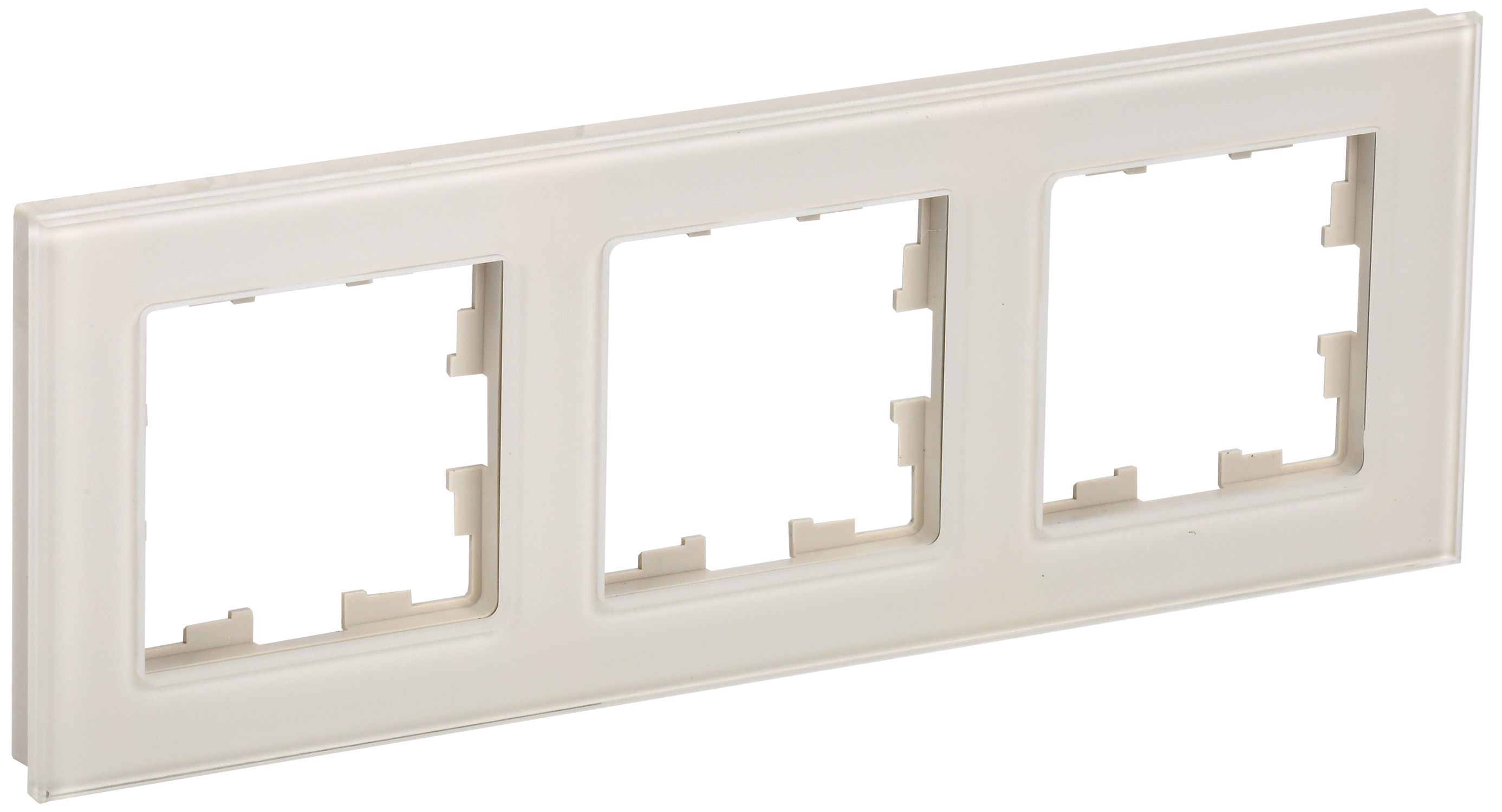 IEK BRITE DECOR Ванильный глянец стекло Рамка 3-м РУ-3-2-БрВа фото