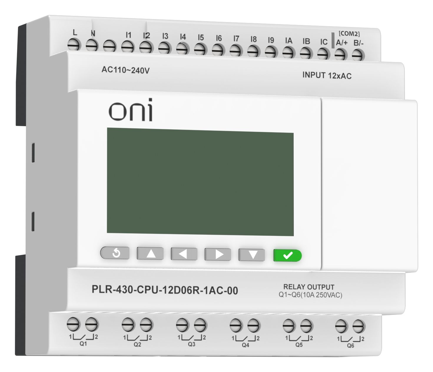 IEK ONI ПЛК 430 Модуль ЦПУ 12 DI 6 RO 220В AC с экраном. фото